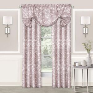 Charlotte Blush Floral Modern Window Curtain Panel: 52" x 63", Rod Pocket Panel